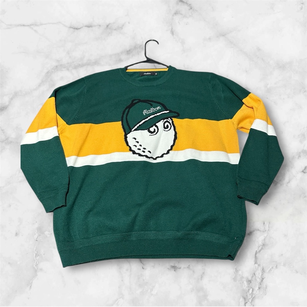 Malbon golf Green and Yellow Men's Sweater